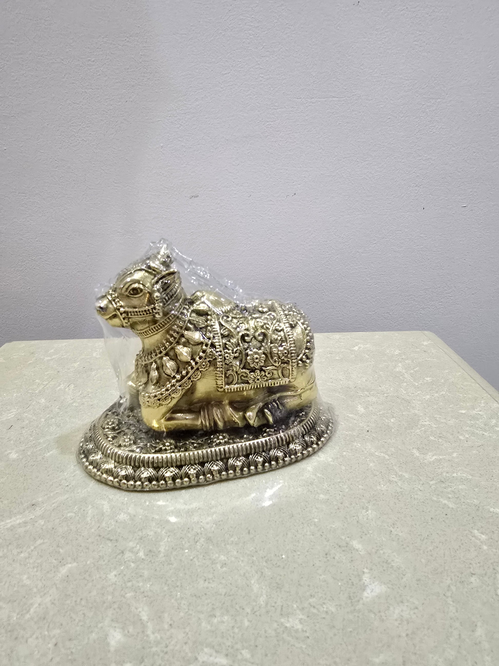 Nandi Statue Premium Brass Beautifully Crafted Gate Keeper of Shiva N Parvati Idol