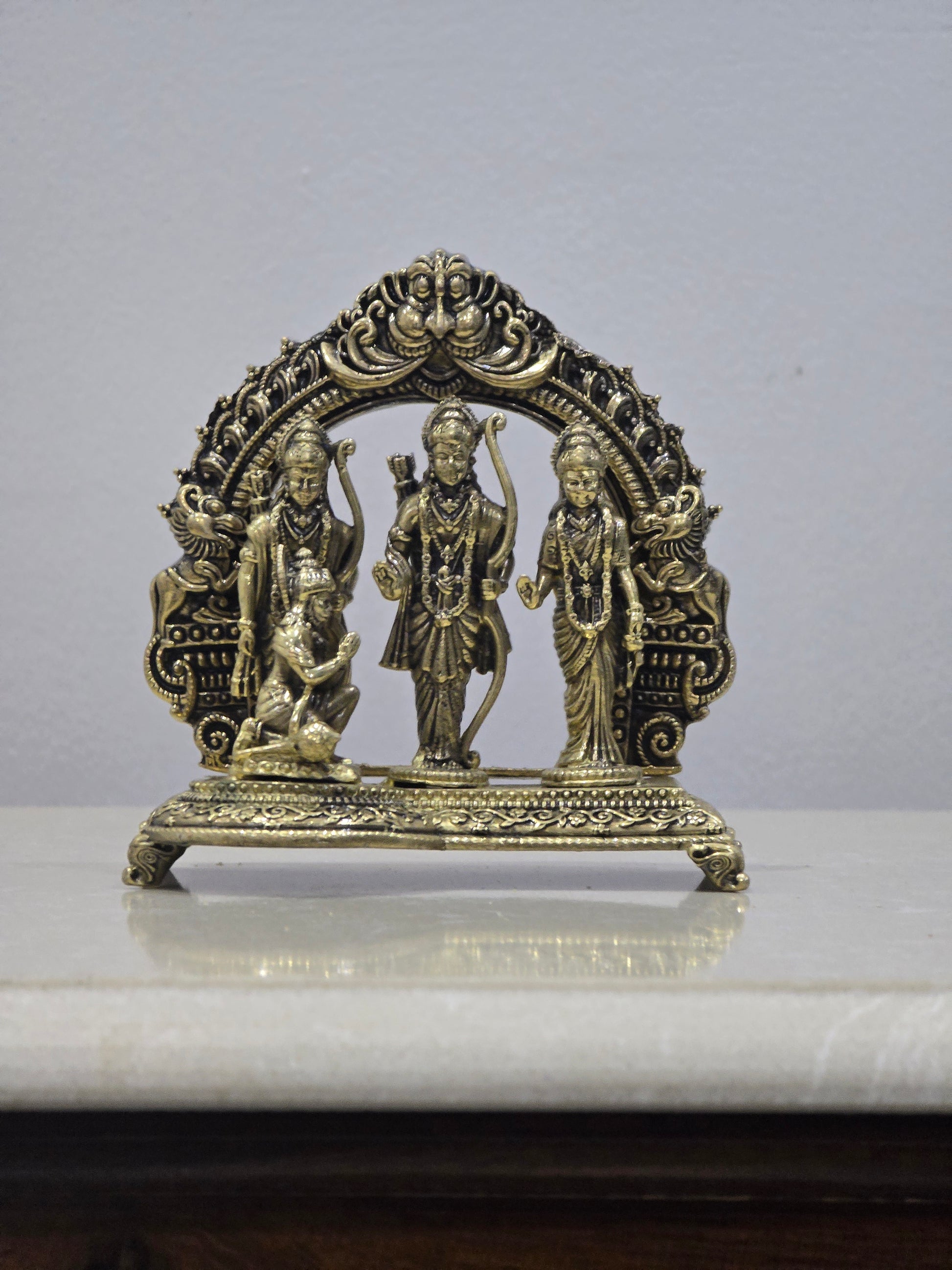 Ram Darbar Brass Statue Shree Ram Ji Sita Laxman Hanuman Home Décor Puja Murti for Mandir Temple