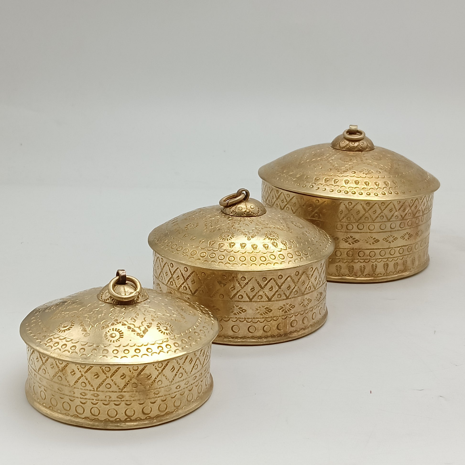 Samriddhi- Brass Dabbi (Set of 3)