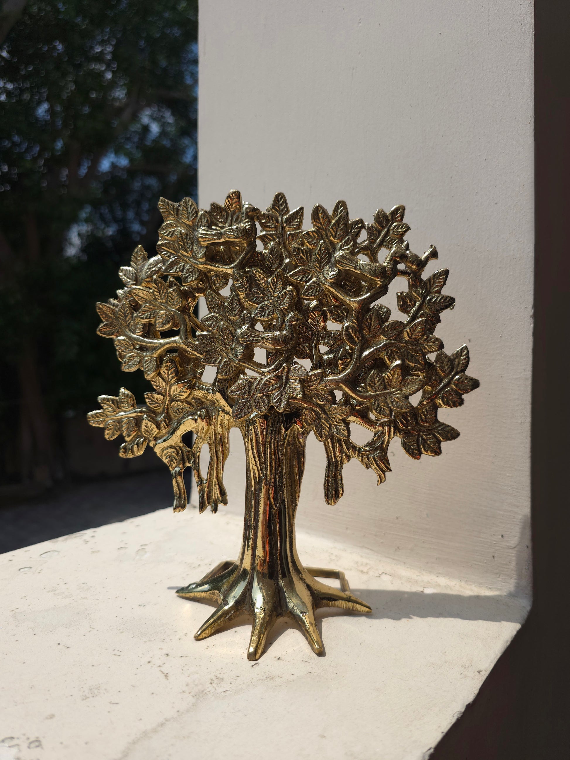 Kalpvriksh – 8 Inch Metallic Gold Brass Tree Sculpture