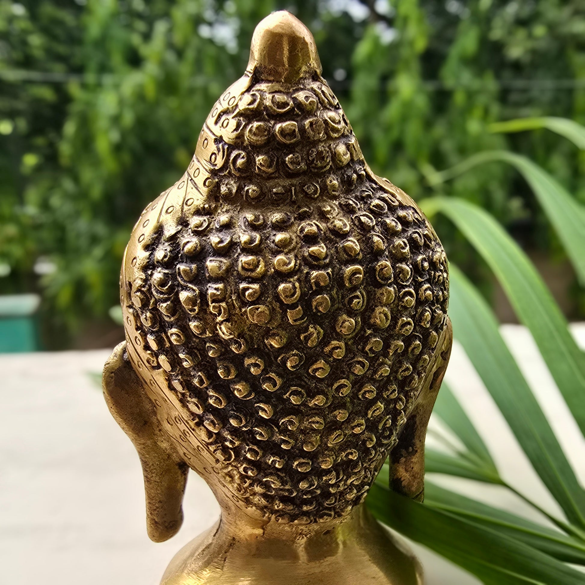 Golden Brass Buddha Head Statue