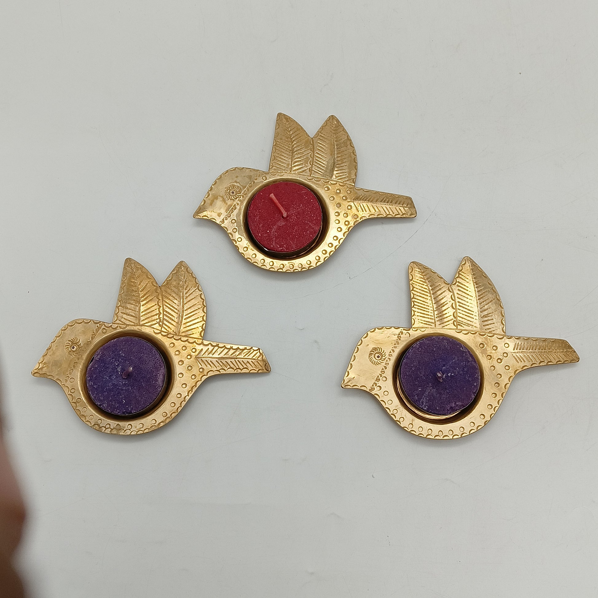 Wings & Petals Brass T-Light Holders