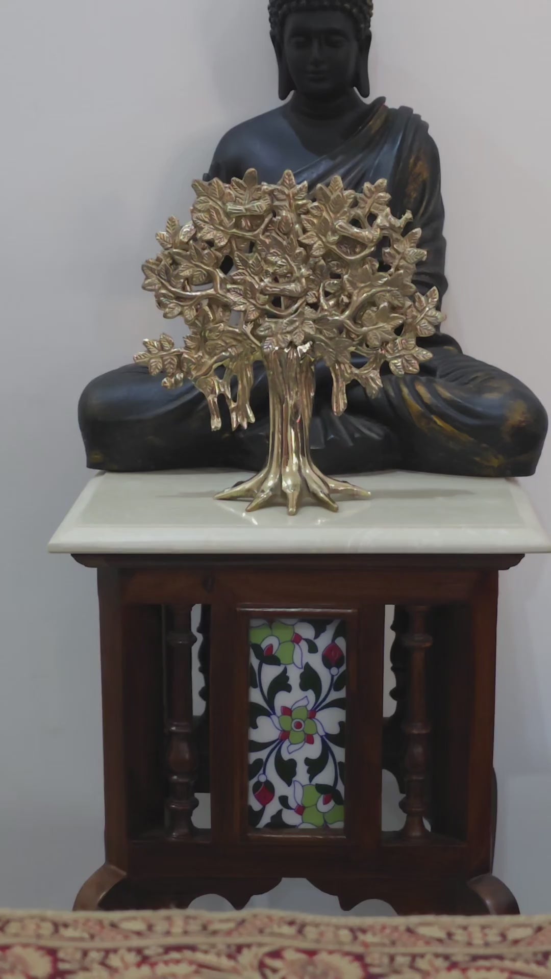 Kalpvriksh – 8 Inch Metallic Gold Brass Tree Sculpture