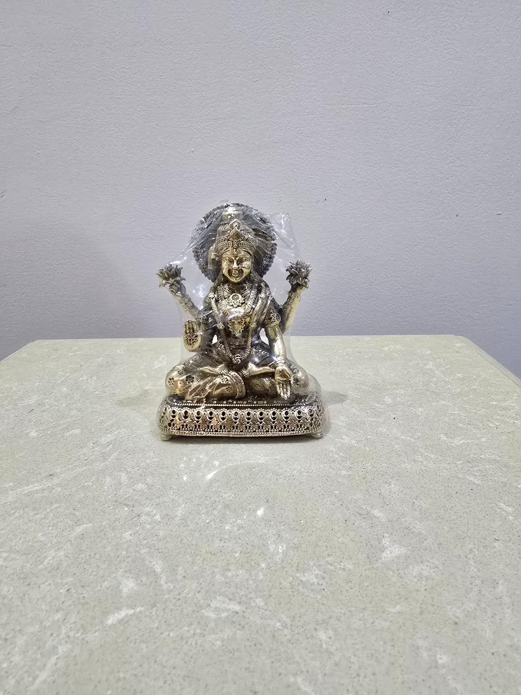 Metal Arts Brass Lakshmi & Ganesha Idol Set – Antique Finish Divine Pair for Prosperity and Wisdom