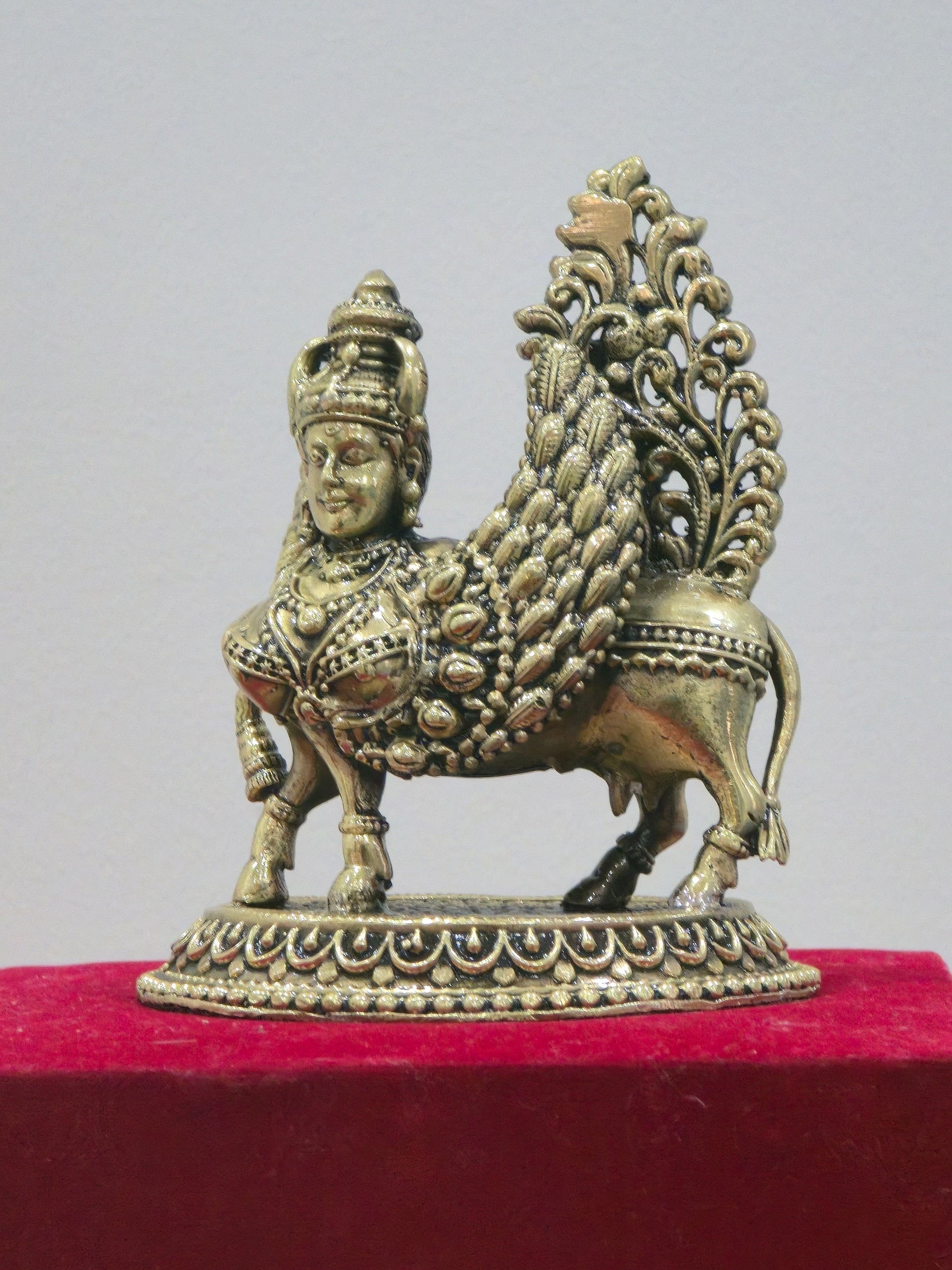 Kamadhenu Cow with Wings – Divine Brass Figurine for Prosperity and Blessings