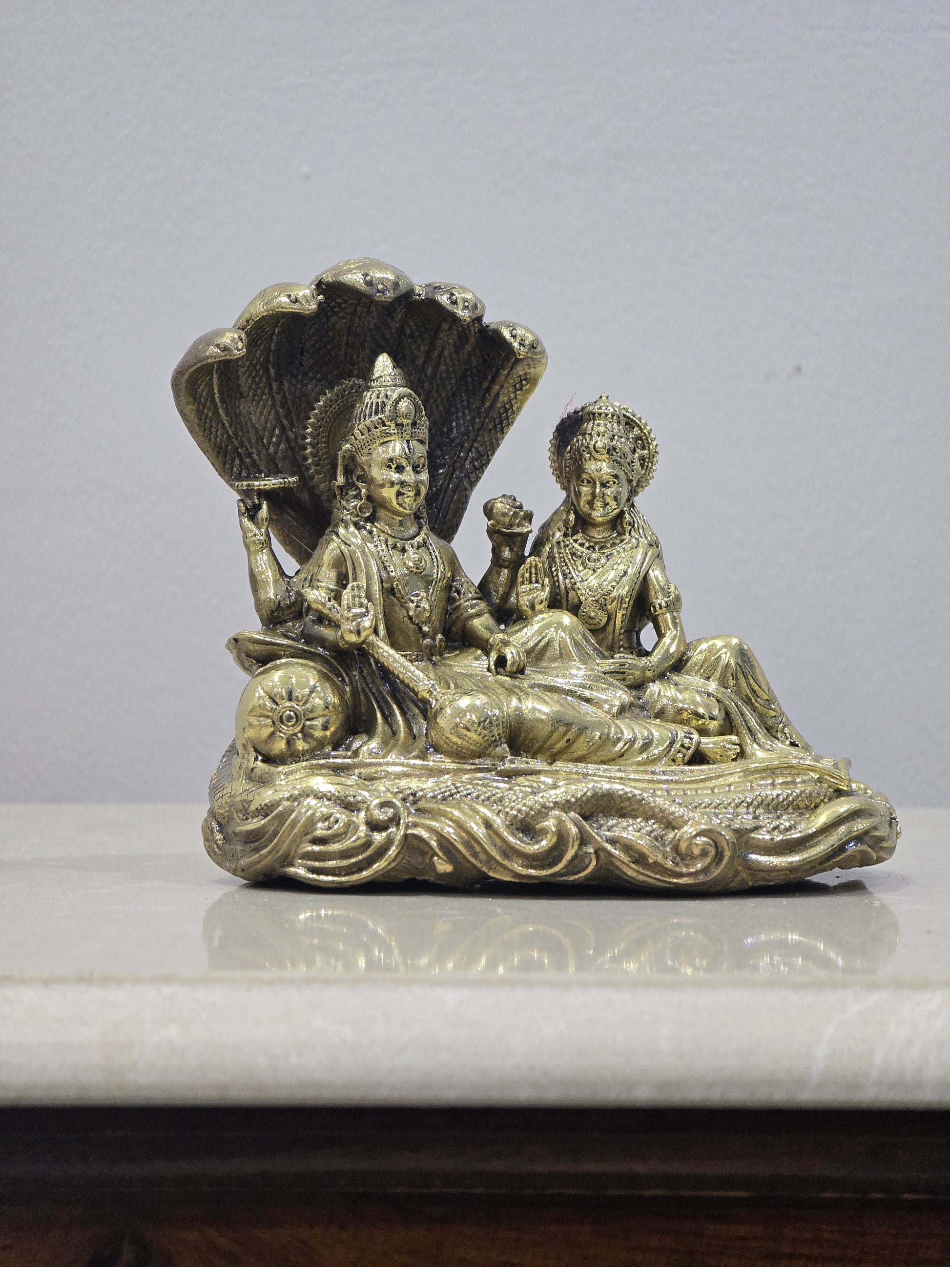 Maa Lakshmi with Lord Vishnu On Sheshnag Idol Statue
