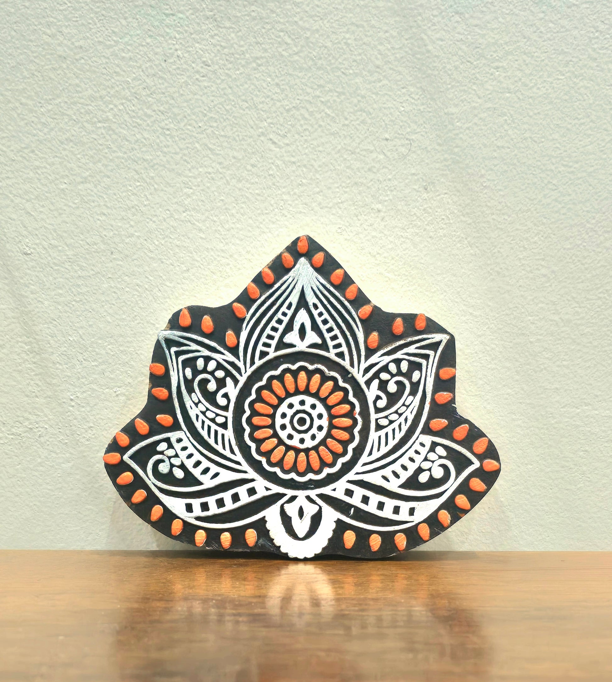 Hand-Carved Wooden Lotus Wall Decor – Kamalākriti