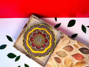 Sheesham Wall Plate Mandala Colored