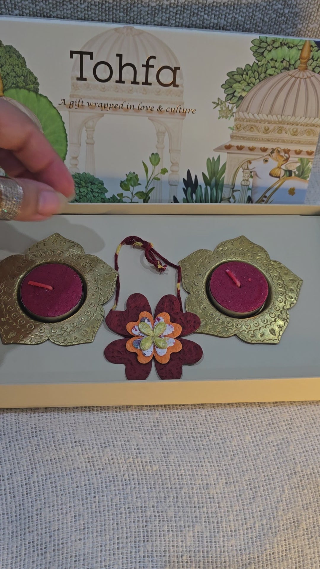 Wings & Petals Brass T light holders (Set of 2)